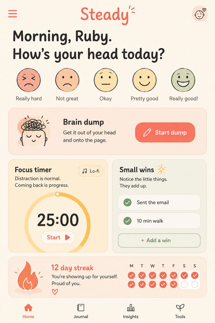 A wellbeing app, built in Rilo